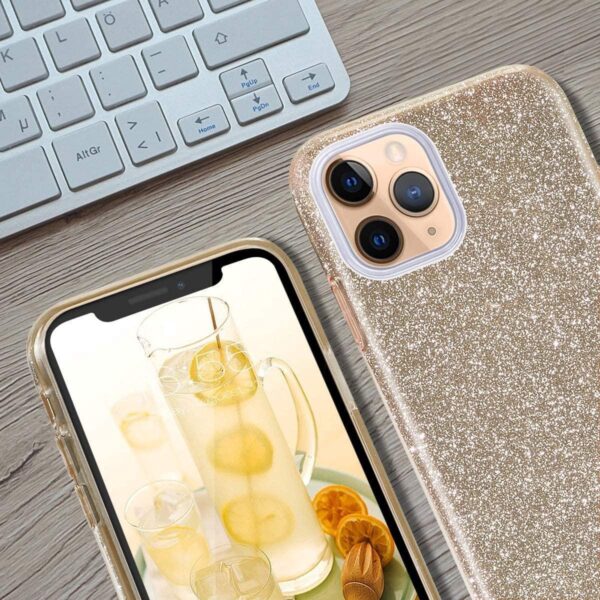 Hoesje geschikt voor iPhone 11 Hoesje - Glitter Siliconen - Goud