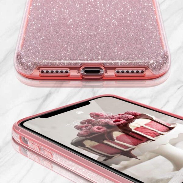 Hoesje geschikt voor iPhone 11 Hoesje - Glitter Siliconen - Roze