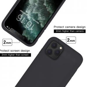 Hoesje geschikt voor iPhone 12 Hoesje - Siliconen Backcover - Zwart + Tempered Glas