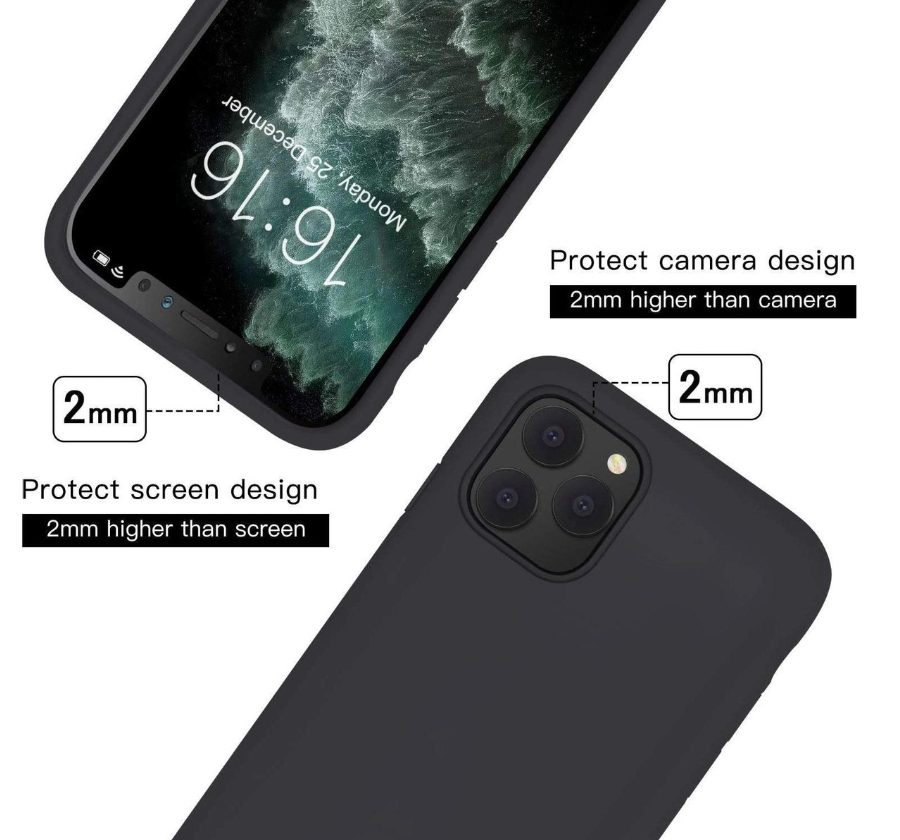 Hoesje geschikt voor iPhone 12 Hoesje - Siliconen Backcover - Zwart + Tempered Glas