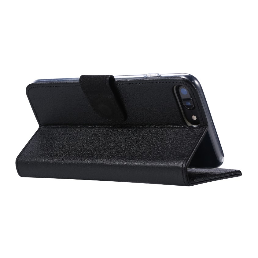 Hoesje geschikt voor iPhone 7 Plus / 8 Plus - Bookcase Zwart - portemonnee hoesje