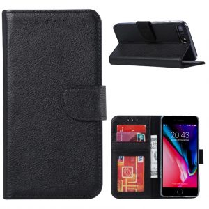 Hoesje geschikt voor iPhone 7 Plus / 8 Plus - Bookcase Zwart - portemonnee hoesje