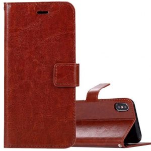 Hoesje geschikt voor iPhone X / XS - Bookcase Bruin - portemonnee hoesje
