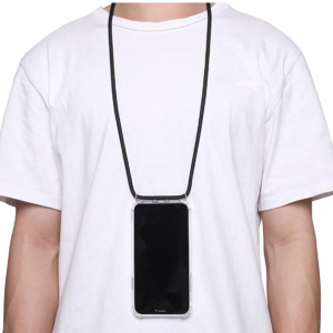 Hoesje geschikt voor iPhone XS Max Koord | iPhone cover met Koord | iPhone cover with Lanyard | iPhone telefoonhoesje met Koord | iPhone XS Max Lanyard | Zwarte Koord | Backcover Black Lanyard | iPhone XS Max