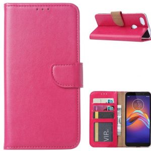 Hoesje geschikt voor Motorola E6 Play - Bookcase Roze - portemonnee hoesje