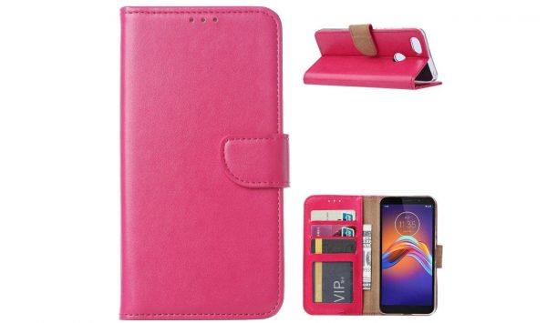 Hoesje geschikt voor Motorola E6 Play - Bookcase Roze - portemonnee hoesje