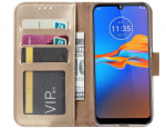 Hoesje geschikt voor Motorola E6 Plus / E6S - Bookcase Goud - portemonnee hoesje
