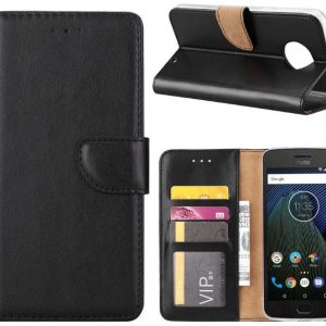 Hoesje geschikt voor Motorola G6 Play / E5 - Bookcase Zwart - portemonnee hoesje