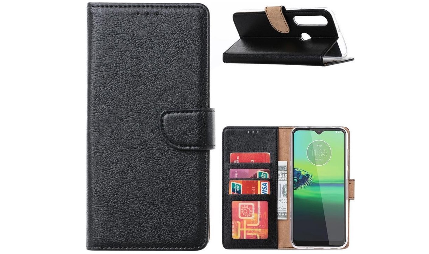 Hoesje geschikt voor Motorola G8 Power - Bookcase Zwart - portemonnee hoesje