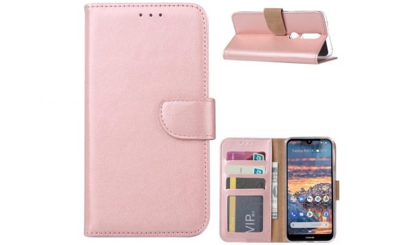 Hoesje geschikt voor Nokia 4.2 - Bookcase Rose Goud - portemonnee hoesje