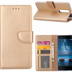 Hoesje geschikt voor Nokia 6.1 (2018) - Bookcase Goud - portemonnee hoesje