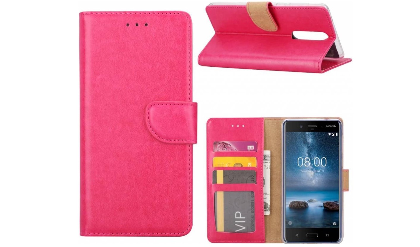 Hoesje geschikt voor Nokia 6.1 (2018) - Bookcase Roze - portemonnee hoesje