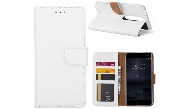 Hoesje geschikt voor Nokia 6.1 (2018) - Bookcase Wit - portemonnee hoesje