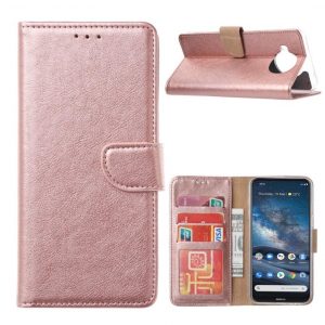 Hoesje geschikt voor Nokia 8.3 - Bookcase Rose Goud - portemonnee hoesje