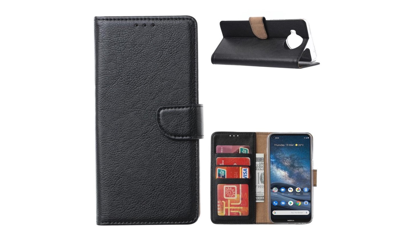 Hoesje geschikt voor Nokia 8.3 - Bookcase Zwart - portemonnee hoesje
