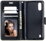 Hoesje geschikt voor Samsung Galaxy A01 hoesje book case Zwart