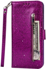 Hoesje geschikt voor Samsung Galaxy A10s Glitter Bookcase hoesje portemonnee met rits -