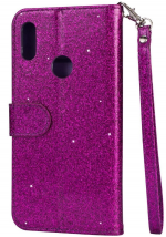 Hoesje geschikt voor Samsung Galaxy A10s Glitter Bookcase hoesje portemonnee met rits -