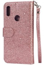 Hoesje geschikt voor Samsung Galaxy A10s Glitter Bookcase hoesje portemonnee met rits - Rose Goud