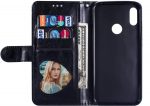 Hoesje geschikt voor Samsung Galaxy A10s Glitter Bookcase hoesje portemonnee met rits - Zwart