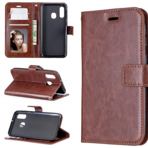 Hoesje geschikt voor Samsung Galaxy A20E - Bookcase Bruin- portemonnee hoesje