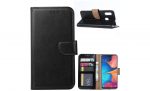 Hoesje geschikt voor Samsung Galaxy A20E - Bookcase Zwart- portemonnee hoesje