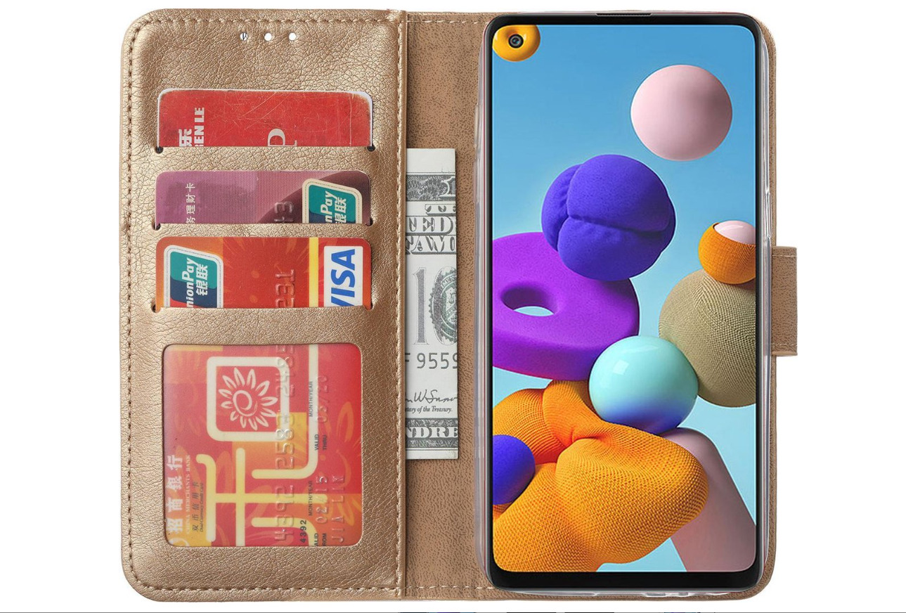Hoesje geschikt voor Samsung Galaxy A21S - Bookcase Bruin- portemonnee hoesje