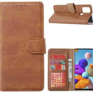 Hoesje geschikt voor Samsung Galaxy A21S - Bookcase Bruin- portemonnee hoesje