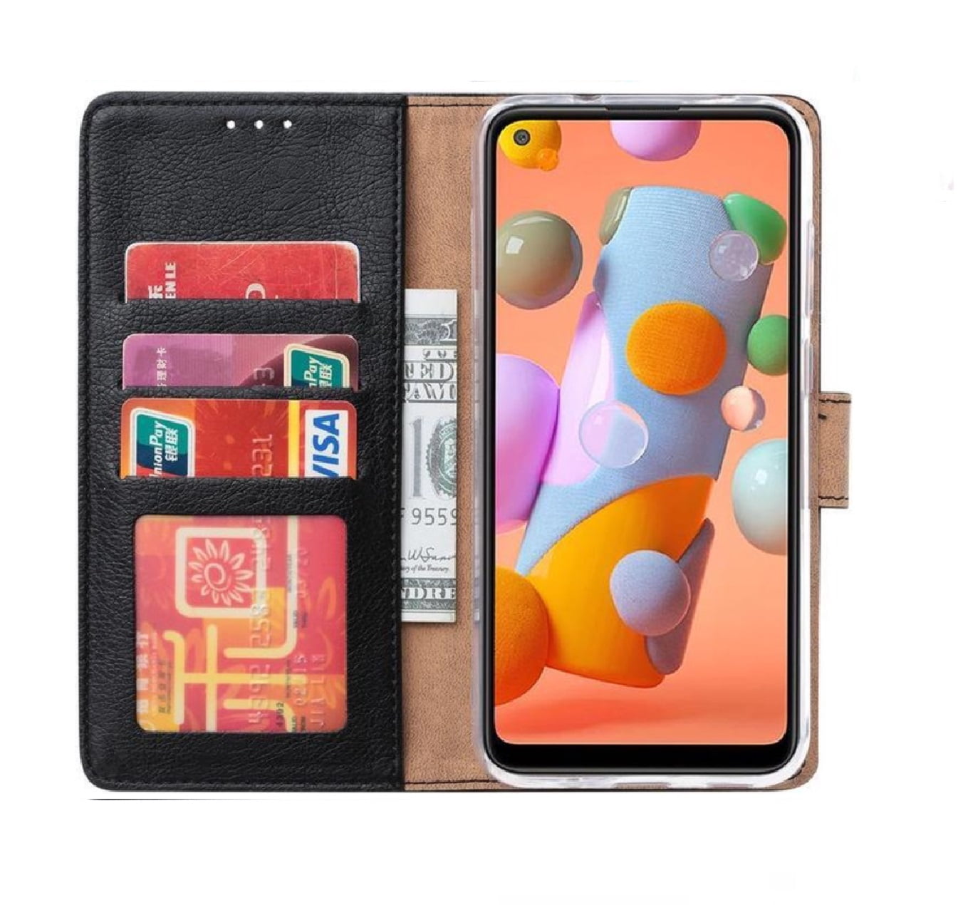 Hoesje geschikt voor Samsung Galaxy A21S - Bookcase Zwart - portemonnee hoesje