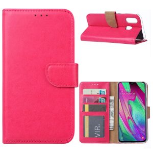 Hoesje geschikt voor Samsung Galaxy A40 - Bookcase Roze - portemonee hoesje