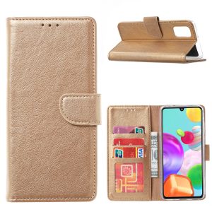 Hoesje geschikt voor Samsung Galaxy A41 - Bookcase Goud - portemonnee hoesje