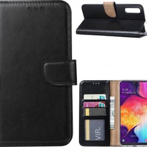 Hoesje geschikt voor Samsung Galaxy A50 - Bookcase Zwart - portemonnee hoesje