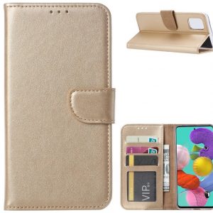 Hoesje geschikt voor Samsung Galaxy A51 - Bookcase Goud - portemonnee hoesje