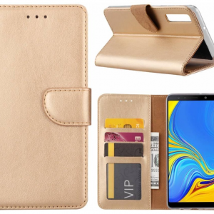 Hoesje geschikt voor Samsung Galaxy A7 2018 - Bookcase Goud - portemonnee hoesje