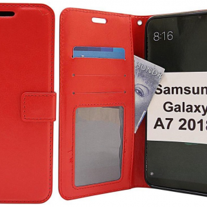 Hoesje geschikt voor Samsung Galaxy A7 2018 - Bookcase Rood - portemonnee hoesje