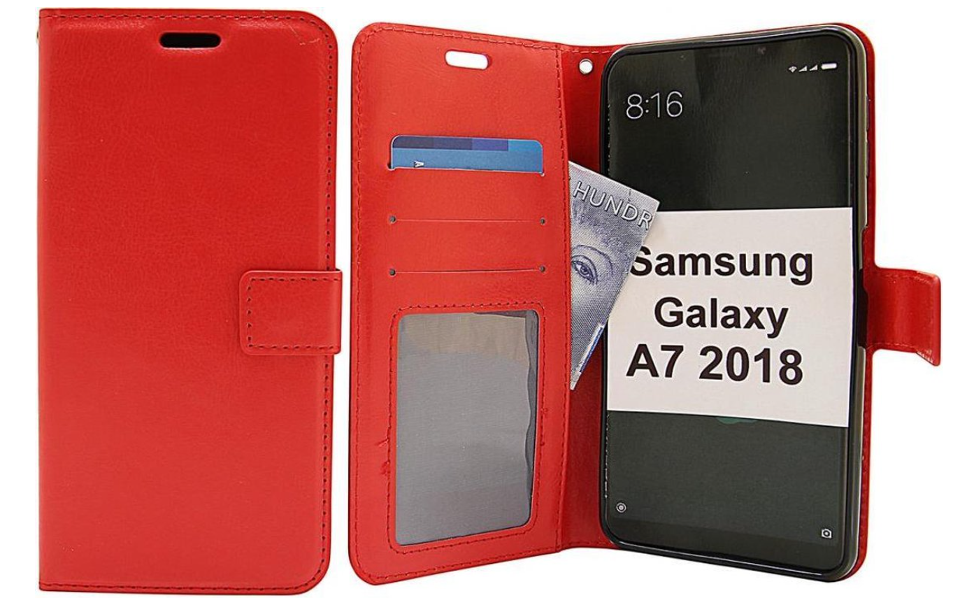 Hoesje geschikt voor Samsung Galaxy A7 2018 - Bookcase Rood - portemonnee hoesje