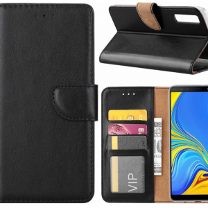 Hoesje geschikt voor Samsung Galaxy A7 2018 - Bookcase Zwart  - portemonnee hoesje