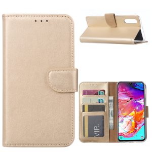 Hoesje geschikt voor Samsung Galaxy A70 / A70S - Bookcase Goud- portemonee hoesje