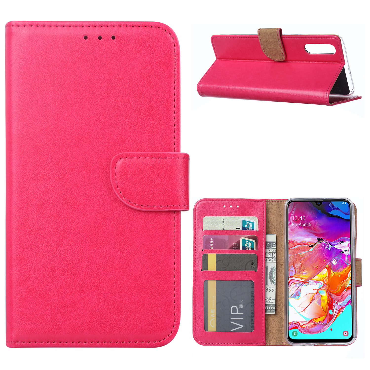 Hoesje geschikt voor Samsung Galaxy A70 / A70S - Bookcase Roze - portemonee hoesje
