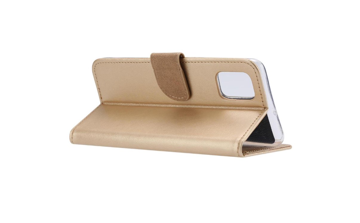 Hoesje geschikt voor Samsung Galaxy A71 - Bookcase Goud - portemonnee hoesje