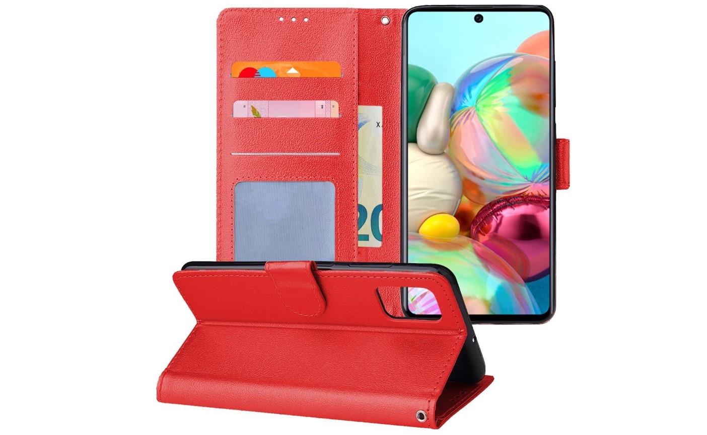 Hoesje geschikt voor Samsung Galaxy A71 - Bookcase Rood- portemonnee hoesje