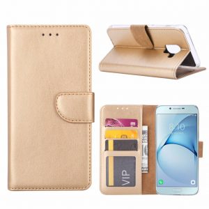 Hoesje geschikt voor Samsung Galaxy A8 (2018) - Bookcase Goud - portemonnee hoesje