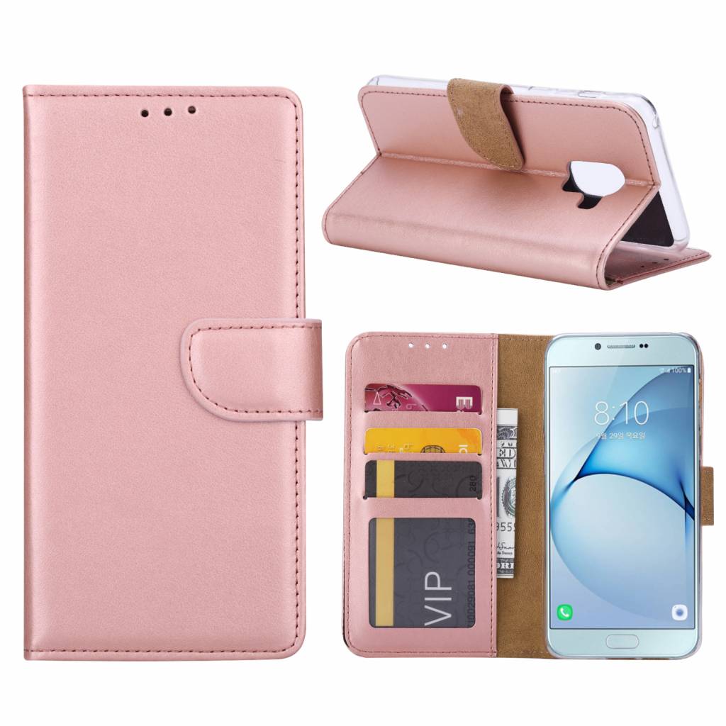 Hoesje geschikt voor Samsung Galaxy A8 (2018) - Bookcase Rose goud - portemonnee hoesje