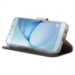 Hoesje geschikt voor Samsung Galaxy A8 (2018) - Bookcase Zwart- portemonnee hoesje