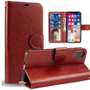 Hoesje geschikt voor Samsung Galaxy S10 - Bookcase Bruin - portemonnee hoesje