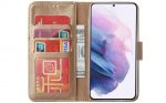 Hoesje geschikt voor Samsung Galaxy S21 Hoesje Book Case Goud