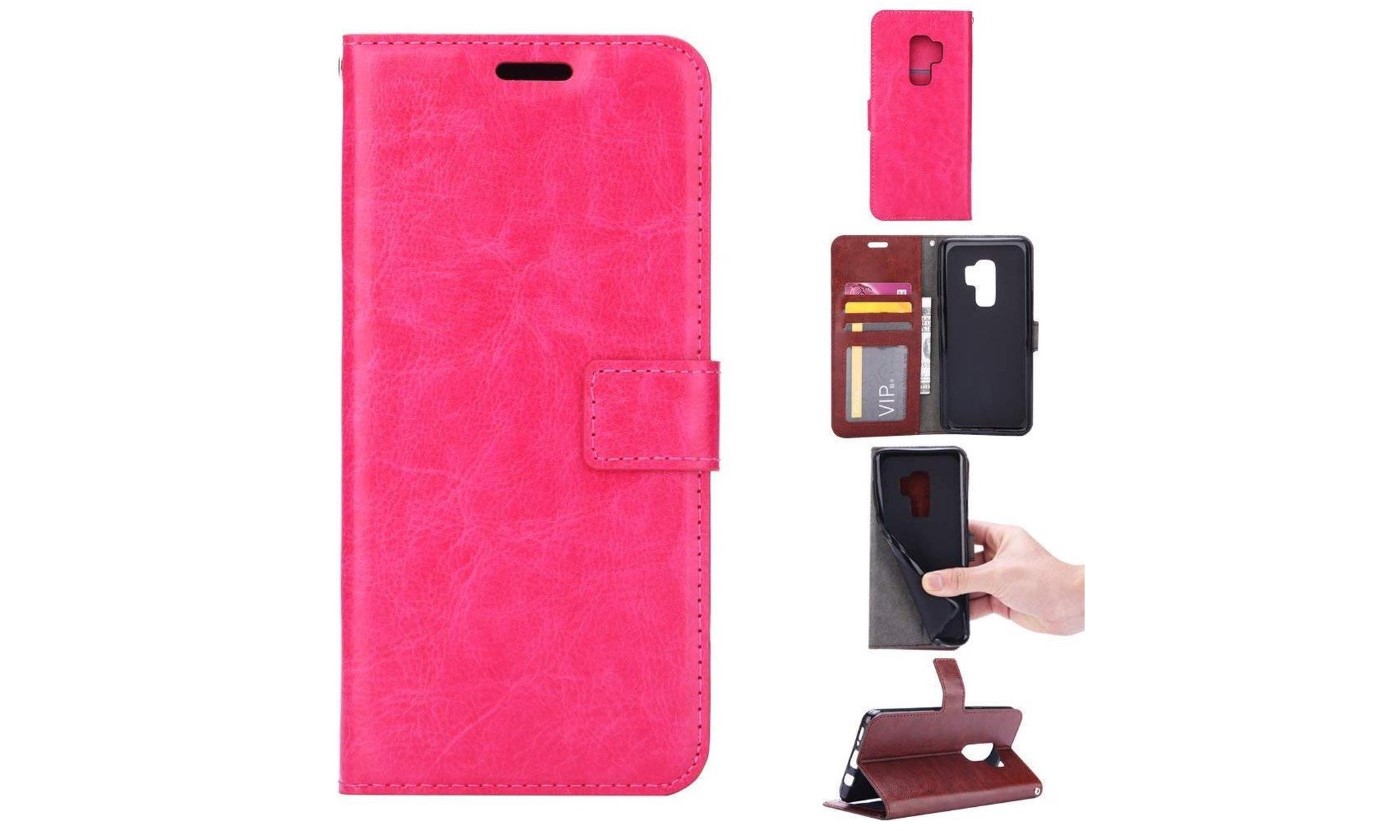 Hoesje geschikt voor Samsung Galaxy S9 Booktype / Portemonnee TPU Lederen Hoesje Roze