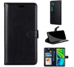Hoesje geschikt voor Xiaomi Mi Note 10 Pro hoesje book case + 2 stuks Glas Screenprotector zwart