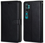 Hoesje geschikt voor Xiaomi Mi Note 10 Pro hoesje book case + 2 stuks Glas Screenprotector zwart