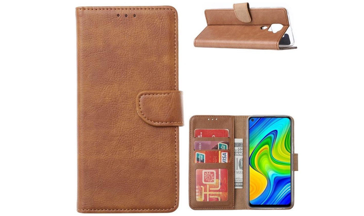 Hoesje geschikt voor Xiaomi Redmi Note 9 - Bookcase Bruin - portemonnee hoesje